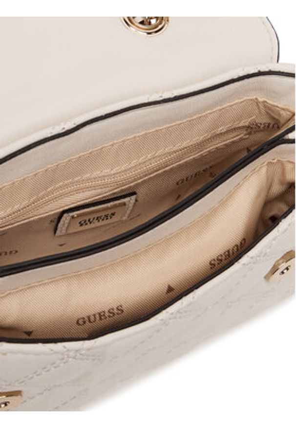 Guess Torebka Giully II Mini HWQG96 73740 Biały. Kolor: biały. Materiał: skórzane