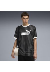 Puma - Męska koszulka Essentials w paski PUMA Black. Kolor: czarny. Wzór: paski. Sport: fitness