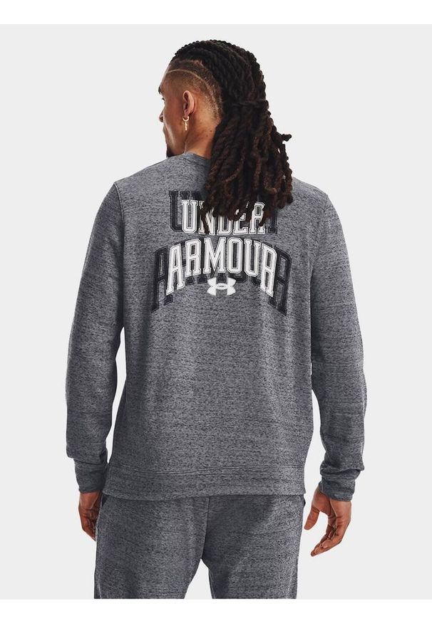 Under Armour - Bluza fitness męska UNDER ARMOUR Rival Terry Graphic Crew. Kolor: szary. Sport: fitness