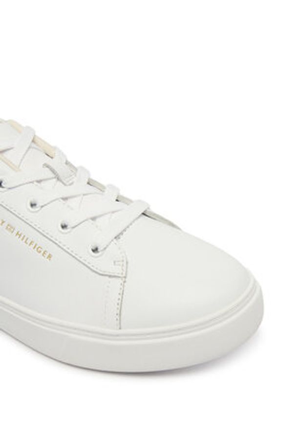 TOMMY HILFIGER - Tommy Hilfiger Sneakersy Casual Cupsole Sneaker FW0FW09020 Biały. Okazja: na co dzień. Kolor: biały. Materiał: skóra