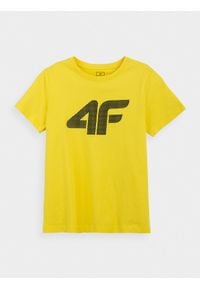 4f - T-shirt chłopięcy (122-164). Kolor: żółty. Materiał: bawełna, materiał