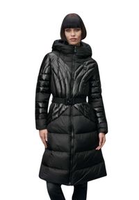 Blauer USA - BLAUER Czarny damski płaszcz Quincy Raincoat Long Jackets, Rozmiar M. Kolor: czarny. Materiał: puch, poliamid