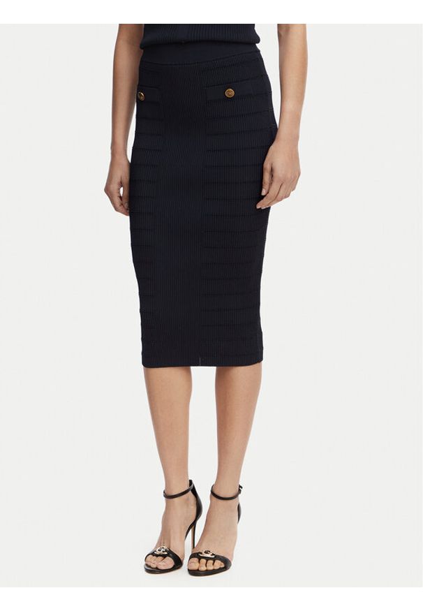 Guess Spódnica mini W5YD66 Z0130 Granatowy Slim Fit. Kolor: niebieski. Materiał: wiskoza
