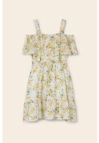 Mayoral sukienka dziecięca kolor biały mini rozkloszowana. Kolor: biały. Typ sukienki: rozkloszowane. Długość: mini #2