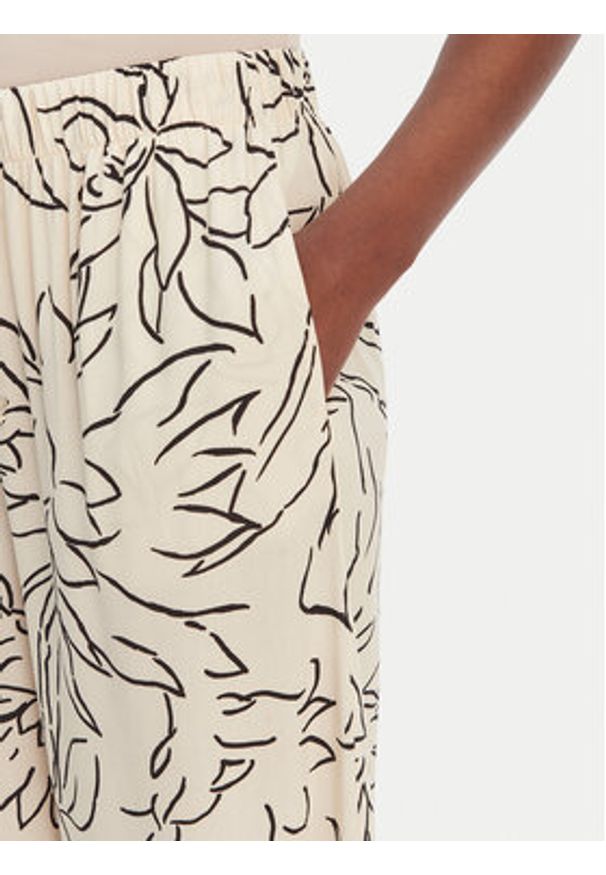 Seafolly Spodnie materiałowe Hothouse Flowers 55631-PA Beżowy Wide Leg. Kolor: beżowy. Materiał: wiskoza