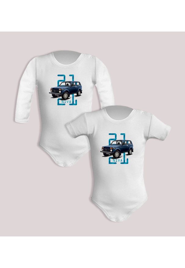 nikiniki - Łada Niva — body (Rozmiar: 9M; Długość rękawa: krótki; Rodzaj nadruku: Łada Niva). Materiał: bawełna. Wzór: nadruk