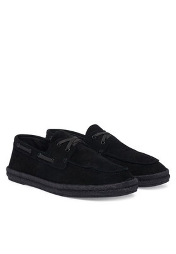 Calvin Klein Espadryle Espadrille Hybrid Boat Su HM0HM02174 Czarny. Kolor: czarny. Materiał: skóra, zamsz