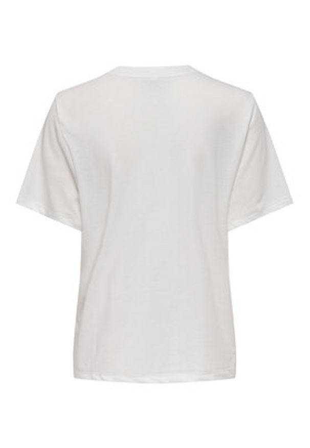 only - ONLY T-Shirt Bilins 15320615 Biały Regular Fit. Kolor: biały. Materiał: bawełna
