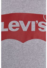 Levi's® - Levi's Bluza damska kolor szary z kapturem z nadrukiem 18487.0020-Greys. Okazja: na spotkanie biznesowe. Typ kołnierza: kaptur. Kolor: szary. Materiał: dzianina. Długość rękawa: długi rękaw. Długość: długie. Wzór: nadruk. Styl: biznesowy #3