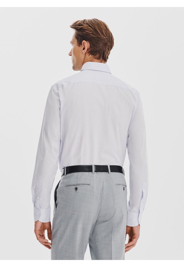 Pako Lorente - PAKO LORENTE - Błękitna koszula męska z kontrastowym wykończeniem. Kolor: niebieski. Materiał: bawełna. Długość rękawa: długi rękaw. Długość: długie