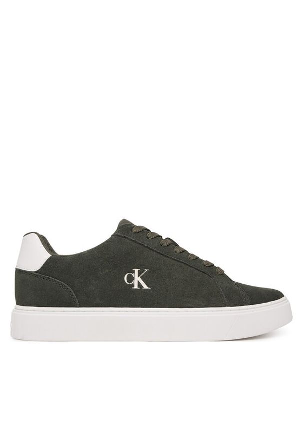 Calvin Klein Sneakersy Classic Cupsole Laceup Su YM0YM01434 Beżowy. Kolor: beżowy. Materiał: zamsz, skóra