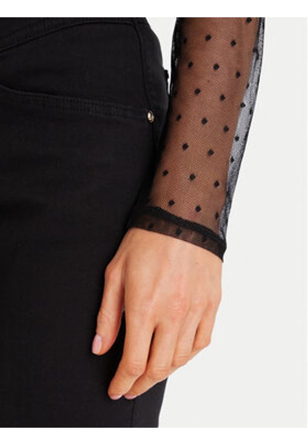 Morgan Bluzka 252-TGLOW Czarny Regular Fit. Kolor: czarny. Materiał: wiskoza