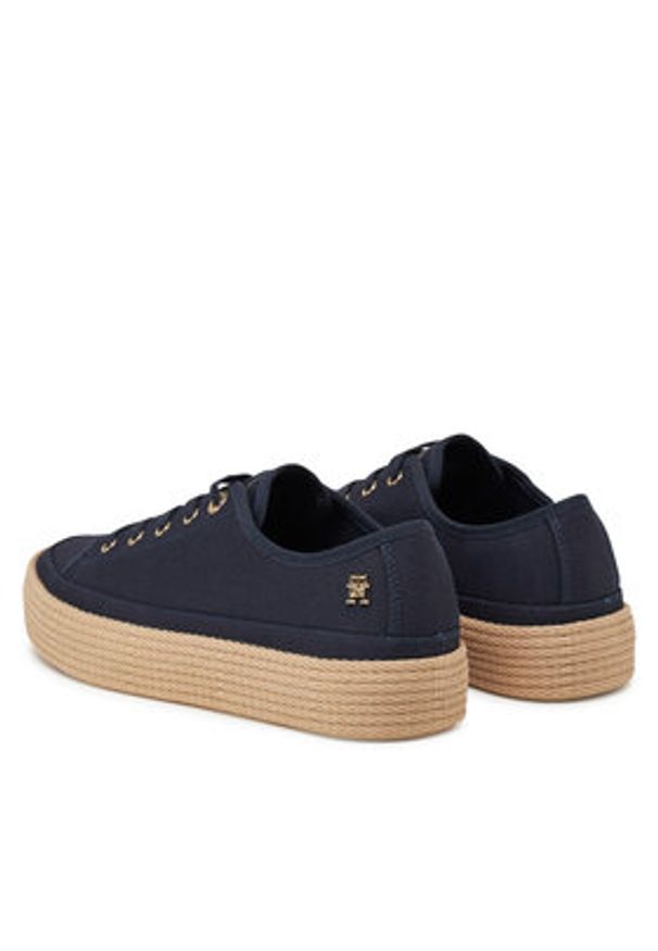 TOMMY HILFIGER - Tommy Hilfiger Espadryle Vulc Espadrille Sneaker FW0FW08404 Granatowy. Kolor: niebieski. Materiał: materiał