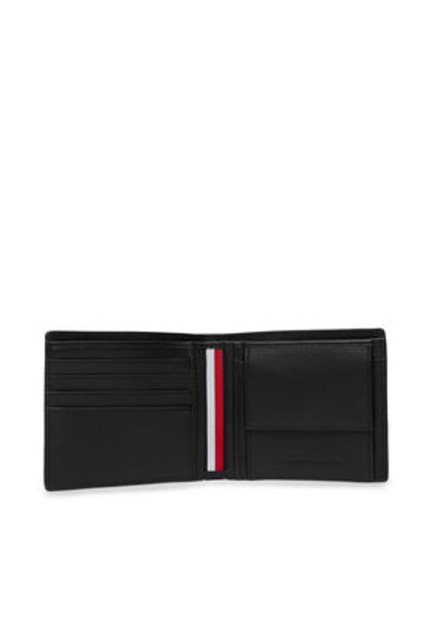 TOMMY HILFIGER - Tommy Hilfiger Portfel Th Casual Flag Cc And Coin AM0AM14255 Czarny. Kolor: czarny. Materiał: skóra