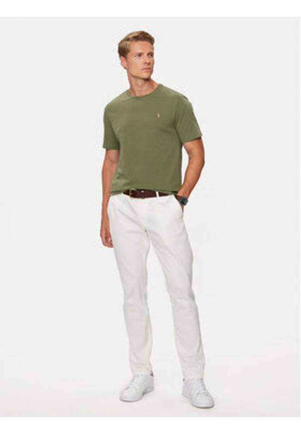 Polo Ralph Lauren T-Shirt 710671438389 Zielony Custom Slim Fit. Typ kołnierza: polo. Kolor: zielony. Materiał: bawełna