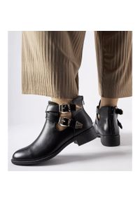 Ideal Shoes Czarne otwarte botki Y8157 Black. Nosek buta: otwarty. Kolor: czarny #4