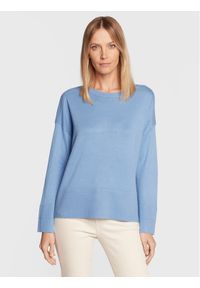 Fransa Sweter Alma 20611140 Błękitny Loose Fit. Kolor: niebieski. Materiał: wiskoza