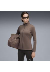 Puma - Damska rozpinana bluza PUMA STRONG PUMA Flat Bronze Brown. Kolor: brązowy. Sport: bieganie, fitness