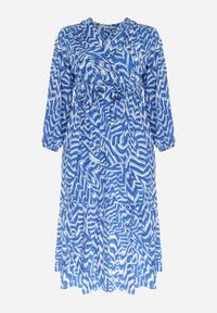 Born2be - Niebieska Kopertowa Sukienka Maxi z Wiązanym Paskiem Aprlia. Kolor: niebieski. Materiał: materiał, tkanina, wiskoza. Typ sukienki: kopertowe. Długość: maxi #2