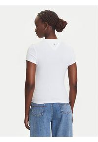 Tommy Jeans T-Shirt Script Label DW0DW21402 Biały Slim Fit. Kolor: biały. Materiał: bawełna #2