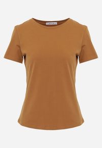 Renee - Brązowy T-shirt z Bawełny z Okrągłym Dekoltem Nedima. Okazja: na co dzień. Kolor: brązowy. Materiał: bawełna. Styl: casual, klasyczny #8