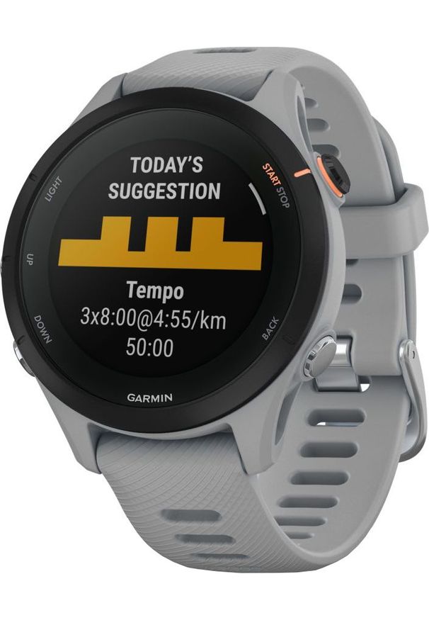 GARMIN - Zegarek sportowy Garmin Forerunner 255S Szary (010-02641-12). Kolor: szary. Styl: sportowy