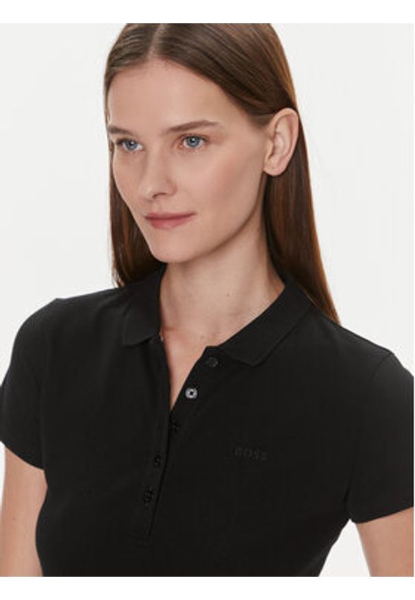 BOSS - Boss Polo Epola 50490960 Czarny Slim Fit. Typ kołnierza: polo. Kolor: czarny. Materiał: bawełna