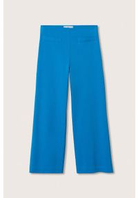 mango - Mango spodnie Farrito damskie fason culottes high waist. Stan: podwyższony. Kolor: niebieski. Materiał: włókno