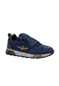 Aeronautica Militare - AERONAUTICA MILITARE Granatowe sneakersy męskie, Rozmiar 41. Okazja: na co dzień. Kolor: niebieski. Materiał: materiał #4