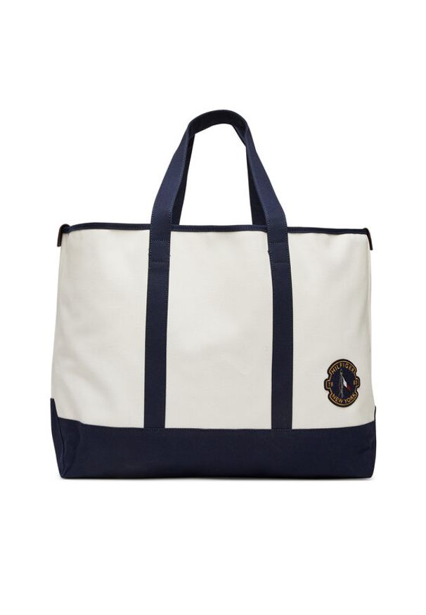 TOMMY HILFIGER - Tommy Hilfiger Torebka Th Summer Tote AM0AM13557 Biały. Kolor: biały