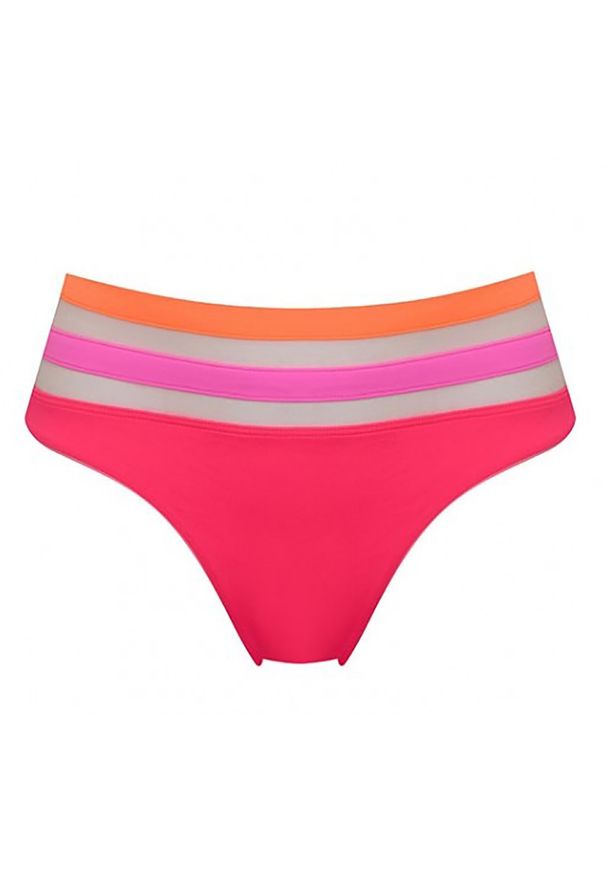 Agent Provocateur - AGENT PROVOCATEUR - Różowy dół od bikini Zenaya. Stan: podwyższony. Kolor: różowy, wielokolorowy, fioletowy. Materiał: materiał