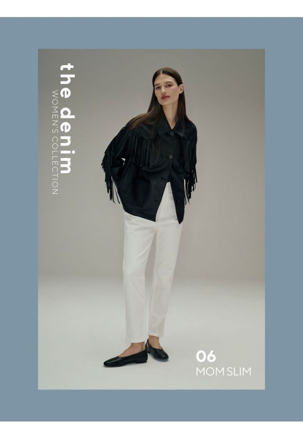 Reserved - Jeansy mom fit - złamana biel