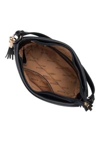 Wittchen - Damska torebka z ekoskóry z troczkami czarna. Kolor: czarny. Wzór: haft, gładki. Dodatki: z haftem. Materiał: skórzane. Styl: elegancki. Rodzaj torebki: na ramię #2