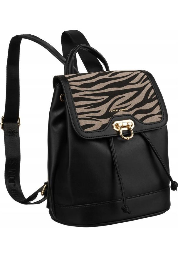 DAVID JONES - David Jones Miejski plecak damski z klapką wykonany ze skóry ekologicznej - David Jones NoSize. Materiał: skóra ekologiczna