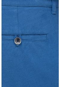 Sisley spodnie z domieszką lnu męskie kolor granatowy dopasowane. Kolor: niebieski. Materiał: len #2