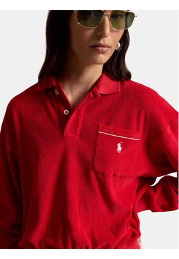 Polo Ralph Lauren Bluza 211A12737003 Czerwony Relaxed Fit. Typ kołnierza: polo. Kolor: czerwony. Materiał: bawełna