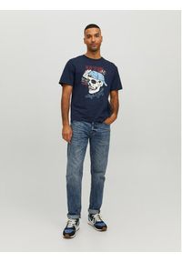 Jack & Jones - Jack&Jones T-Shirt Roxbury 12227779 Granatowy Regular Fit. Kolor: niebieski. Materiał: bawełna #7