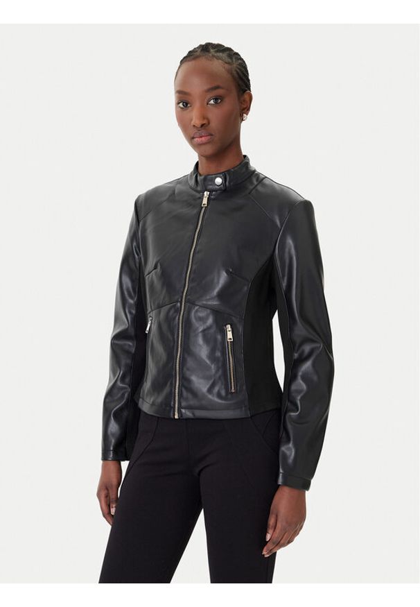 Rinascimento Kurtka z imitacji skóry CFC0124661003 Czarny Regular Fit. Kolor: czarny. Materiał: wiskoza