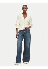TOMMY HILFIGER - Tommy Hilfiger Kardigan WW0WW50078 Kremowy Relaxed Fit. Kolor: kremowy. Materiał: bawełna #3