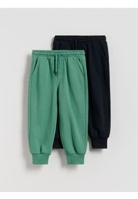 Reserved - Dresowe joggery 2 pack - zielony. Kolor: zielony. Materiał: dresówka
