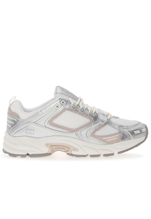 Buty Tommy Jeans Archive Runner EN0EN02680-PJ5 - srebrne. Kolor: srebrny. Materiał: guma, tkanina, poliester, syntetyk, tworzywo sztuczne. Szerokość cholewki: normalna