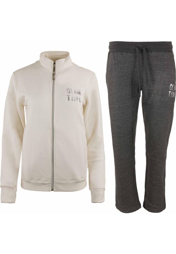 ZUMBA WEAR - Zestaw Damski ATHL. Silvy - Oddychająca Odzież Sportowa. Kolor: biały. Materiał: dresówka, bawełna. Wzór: nadruk. Sport: turystyka piesza