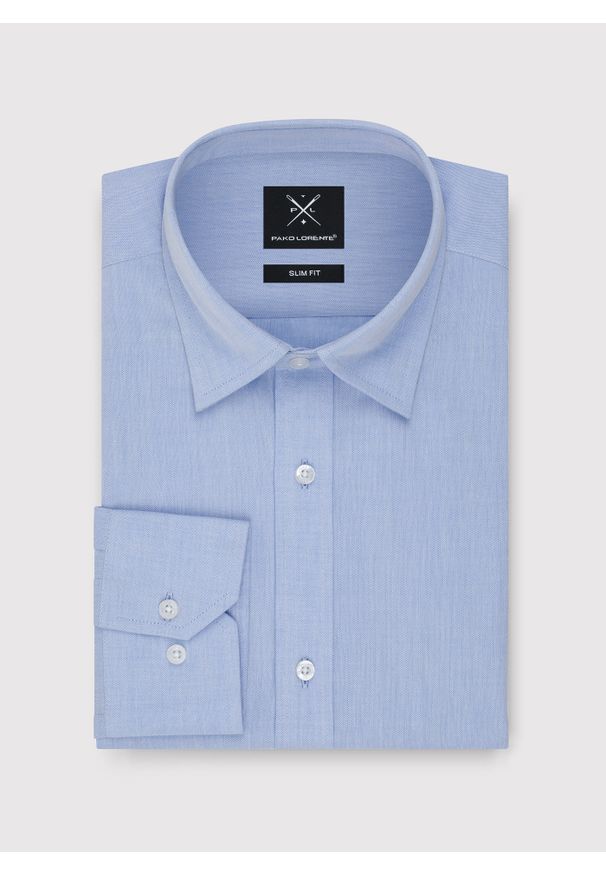 Pako Lorente - PAKO LORENTE – Gładka bawełniana koszula męska. Materiał: bawełna. Długość rękawa: długi rękaw. Długość: długie. Wzór: gładki