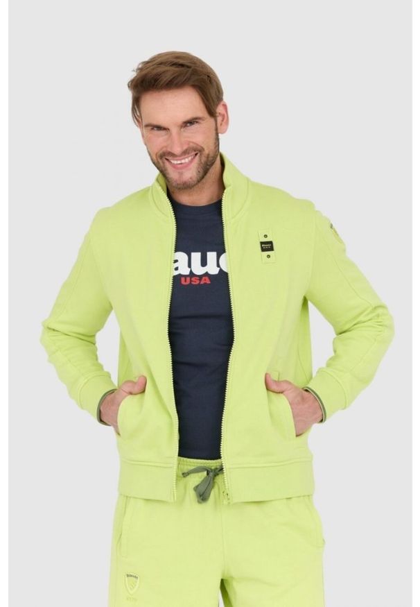 Blauer USA - BLAUER Zielona męska rozpinana bluza, Rozmiar XXL. Kolor: zielony