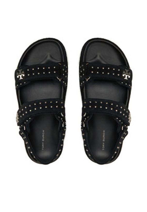 Tory Burch Sandały Kira Sport Sandal 159921 Czarny. Kolor: czarny. Materiał: zamsz, skóra. Styl: sportowy