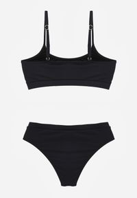 Born2be - Czarne Prążkowane Bikini o Klasycznym Kroju z Regulacją Ramiączek Shariesh. Kolekcja: plus size. Kolor: czarny. Materiał: prążkowany. Długość: długie #6