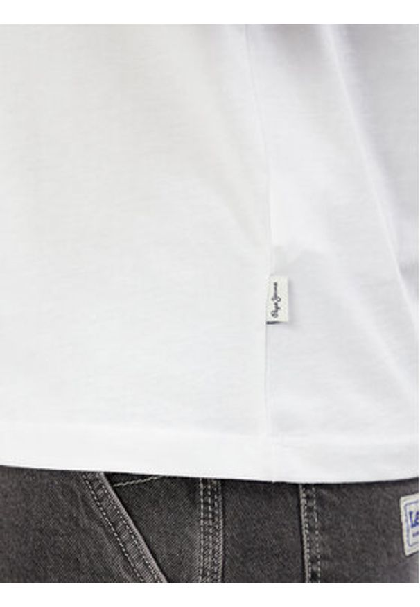 Pepe Jeans T-Shirt Flag PM509720 Biały Regular Fit. Kolor: biały. Materiał: bawełna