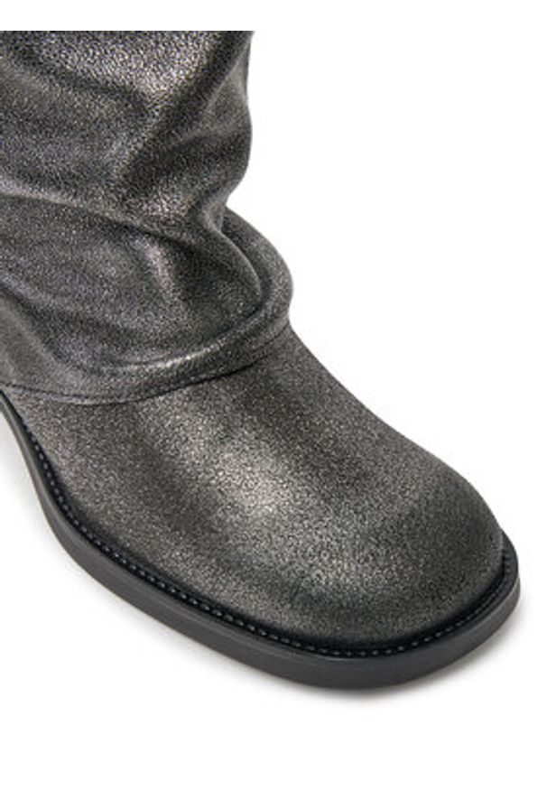 Steve Madden Botki Bonfire SM11003415 Srebrny. Kolor: srebrny. Materiał: skóra