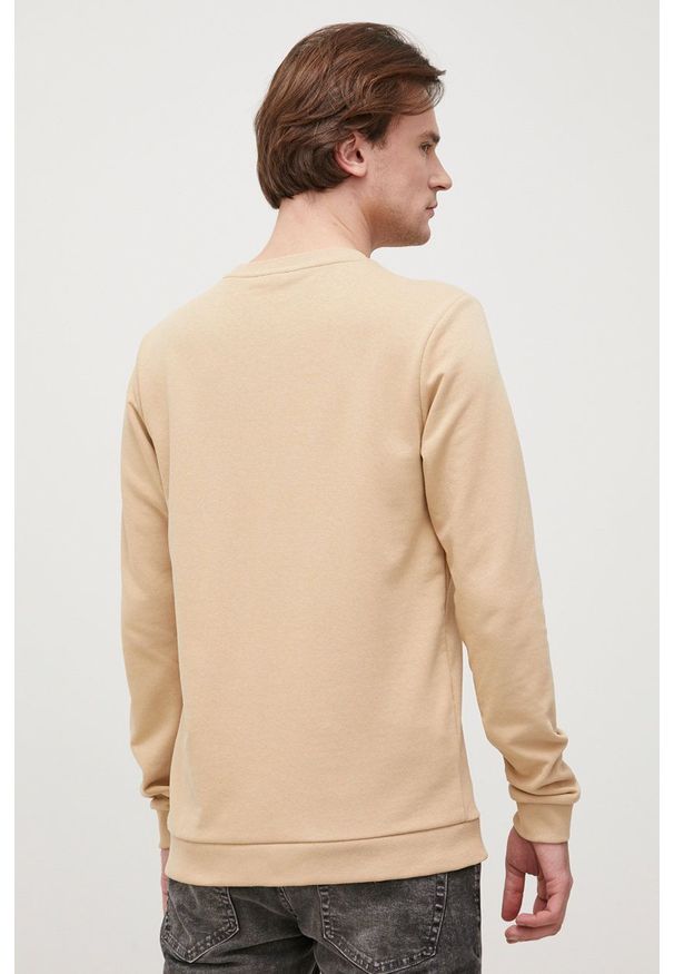 Premium by Jack&Jones bluza męska kolor beżowy z nadrukiem. Okazja: na co dzień. Kolor: beżowy. Materiał: dzianina. Wzór: nadruk. Styl: casual