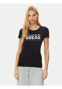 Guess T-Shirt W5GI14 J1314 Czarny Regular Fit. Kolor: czarny. Materiał: bawełna